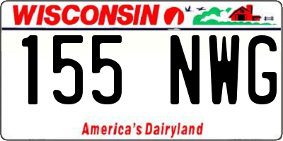 WI license plate 155NWG