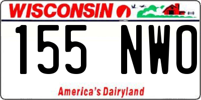 WI license plate 155NWO
