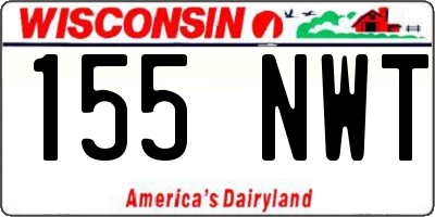 WI license plate 155NWT