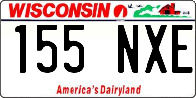 WI license plate 155NXE