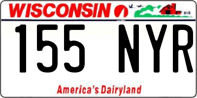 WI license plate 155NYR