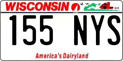 WI license plate 155NYS