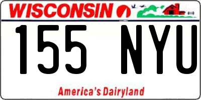 WI license plate 155NYU