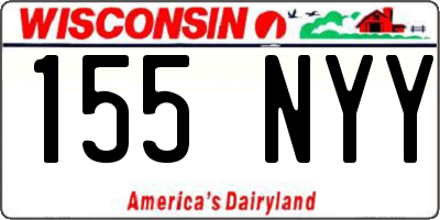 WI license plate 155NYY