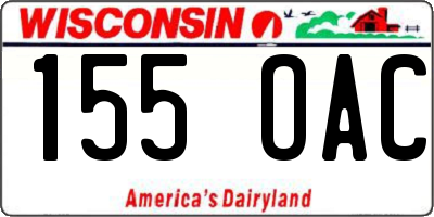 WI license plate 155OAC
