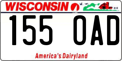 WI license plate 155OAD