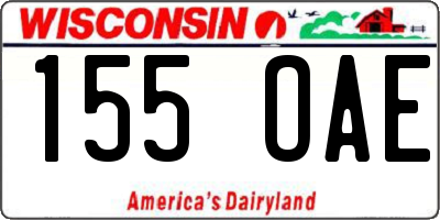 WI license plate 155OAE