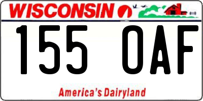WI license plate 155OAF