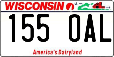 WI license plate 155OAL