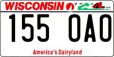 WI license plate 155OAO