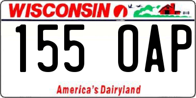 WI license plate 155OAP