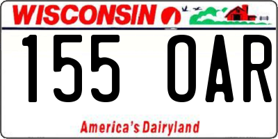 WI license plate 155OAR