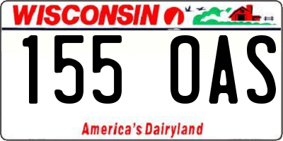 WI license plate 155OAS