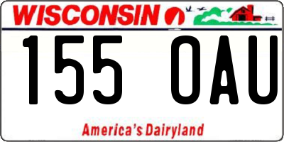 WI license plate 155OAU