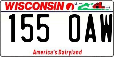 WI license plate 155OAW
