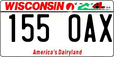 WI license plate 155OAX