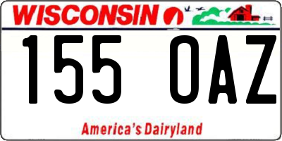 WI license plate 155OAZ