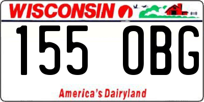 WI license plate 155OBG