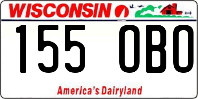 WI license plate 155OBO