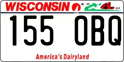 WI license plate 155OBQ