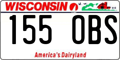 WI license plate 155OBS