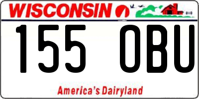 WI license plate 155OBU