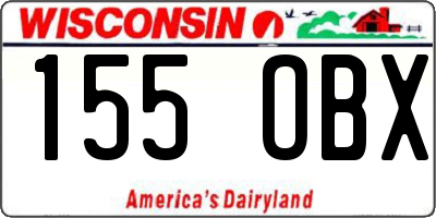 WI license plate 155OBX