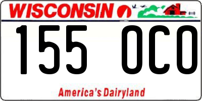 WI license plate 155OCO