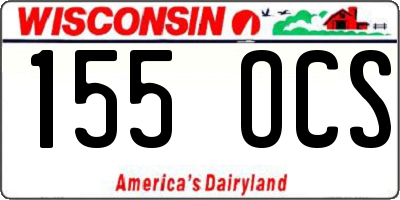 WI license plate 155OCS