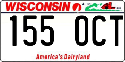 WI license plate 155OCT