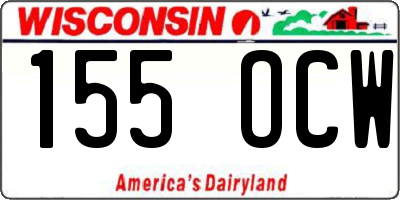 WI license plate 155OCW