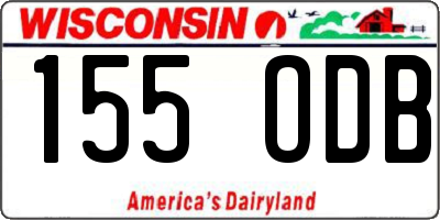 WI license plate 155ODB