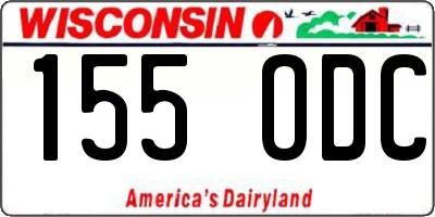 WI license plate 155ODC