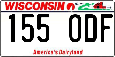WI license plate 155ODF