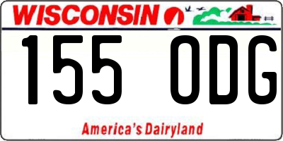 WI license plate 155ODG