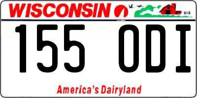WI license plate 155ODI
