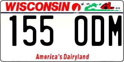 WI license plate 155ODM