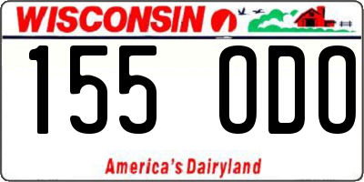 WI license plate 155ODO