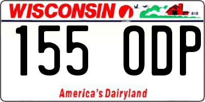 WI license plate 155ODP