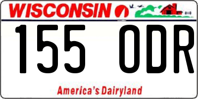 WI license plate 155ODR