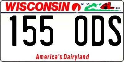 WI license plate 155ODS