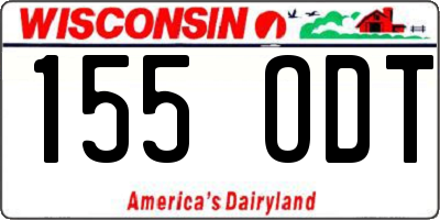 WI license plate 155ODT