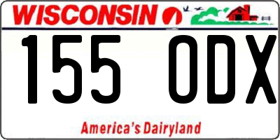 WI license plate 155ODX