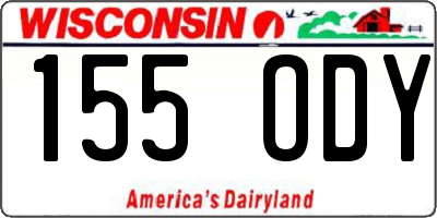 WI license plate 155ODY