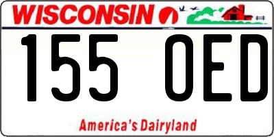 WI license plate 155OED