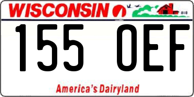 WI license plate 155OEF