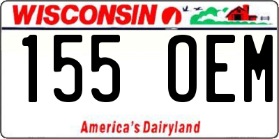 WI license plate 155OEM