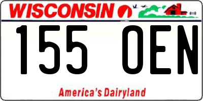 WI license plate 155OEN