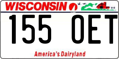 WI license plate 155OET