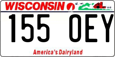 WI license plate 155OEY